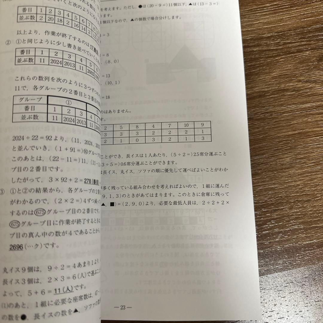 桜蔭 中学受験 算数 仕上げの問題集、解答解説、解答用紙 セット