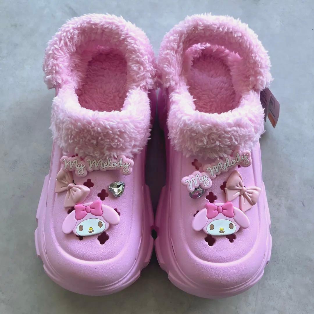 マイメロディ ボア付きサンダル クロックス風 Mサイズ ドンキ - メルカリ