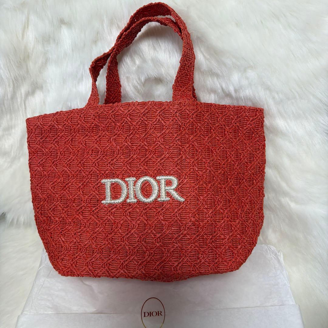 ディオール ノベルティ ストロー トートバッグ - メルカリ