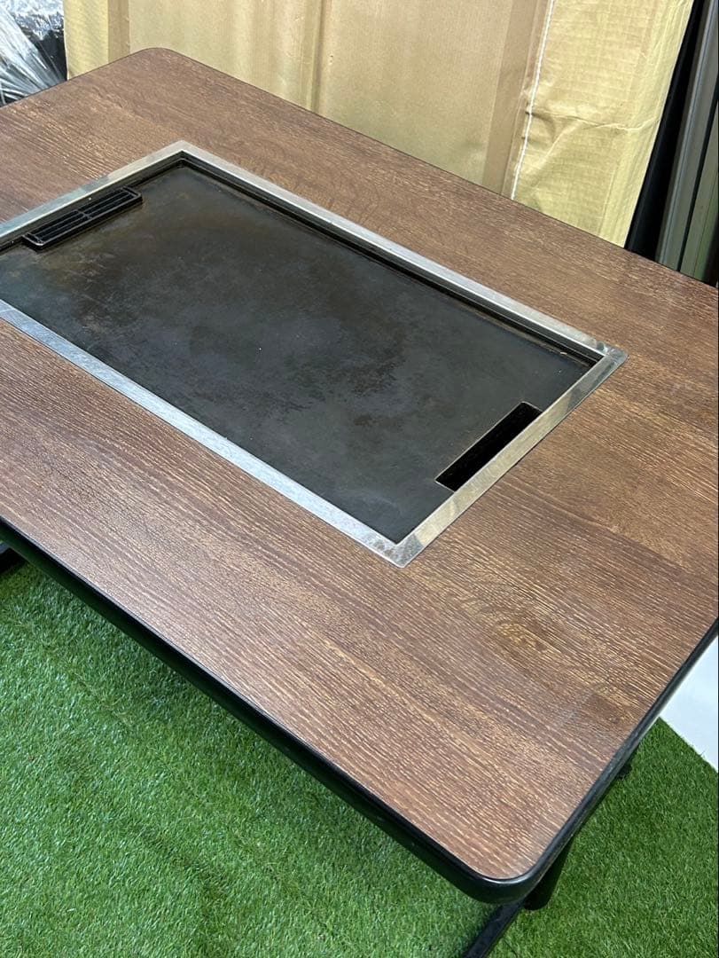 長方形 サカモト お好み焼きテーブル 動作ok 都市ガス13A用 鉄板 厨房