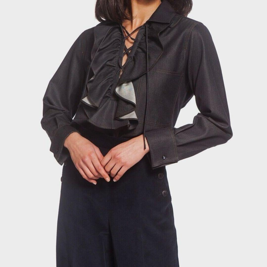 極美品✨マックスマーラ 白タグ コットン デニムシャツ イタリア製