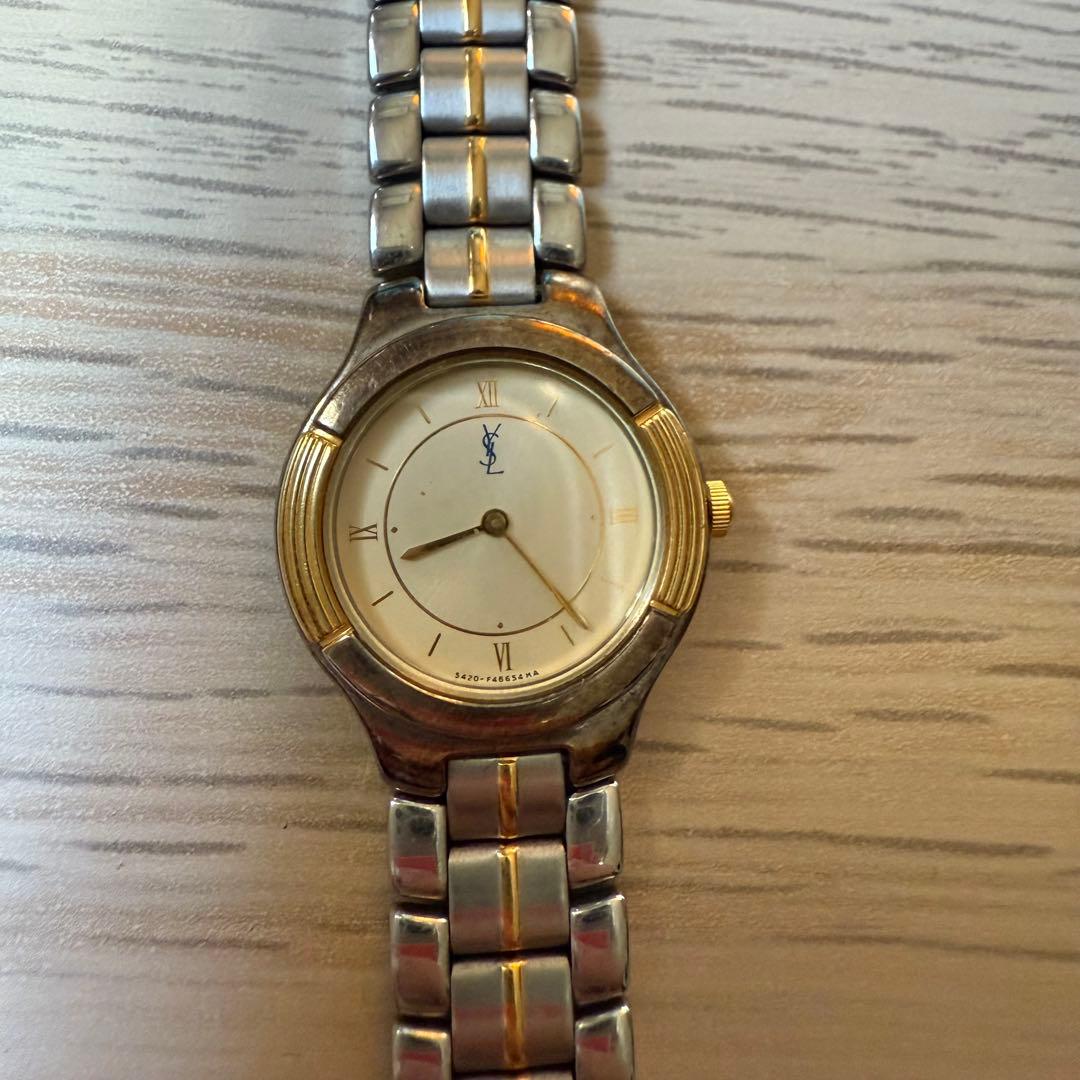 YSL イヴサンローラン 腕時計 コンビ 電池切れ - メルカリ