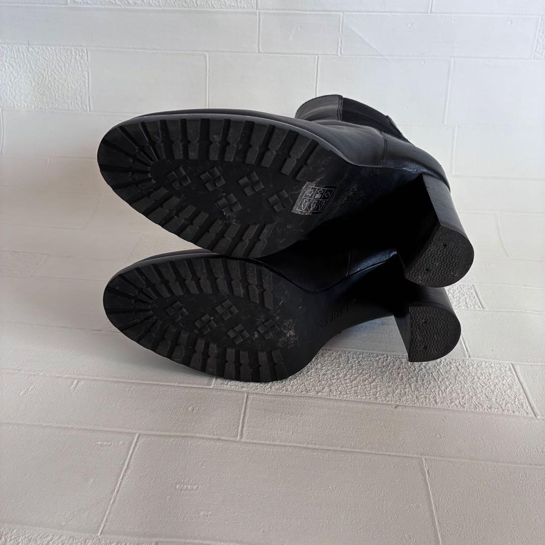 ラルフローレン サイドゴアブーツ チェルシーブーツ 23cm 本革 黒