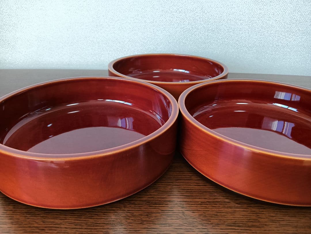 未使用】飛騨春慶塗 漆塗り 丸型三段重箱 伝統工芸品 天然木