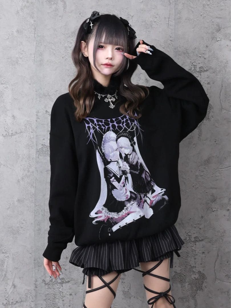 アミリージュ Brokenプリントスウェット Amilige（アミリージュ） トレーナー スウェット Amilige発泡プリント