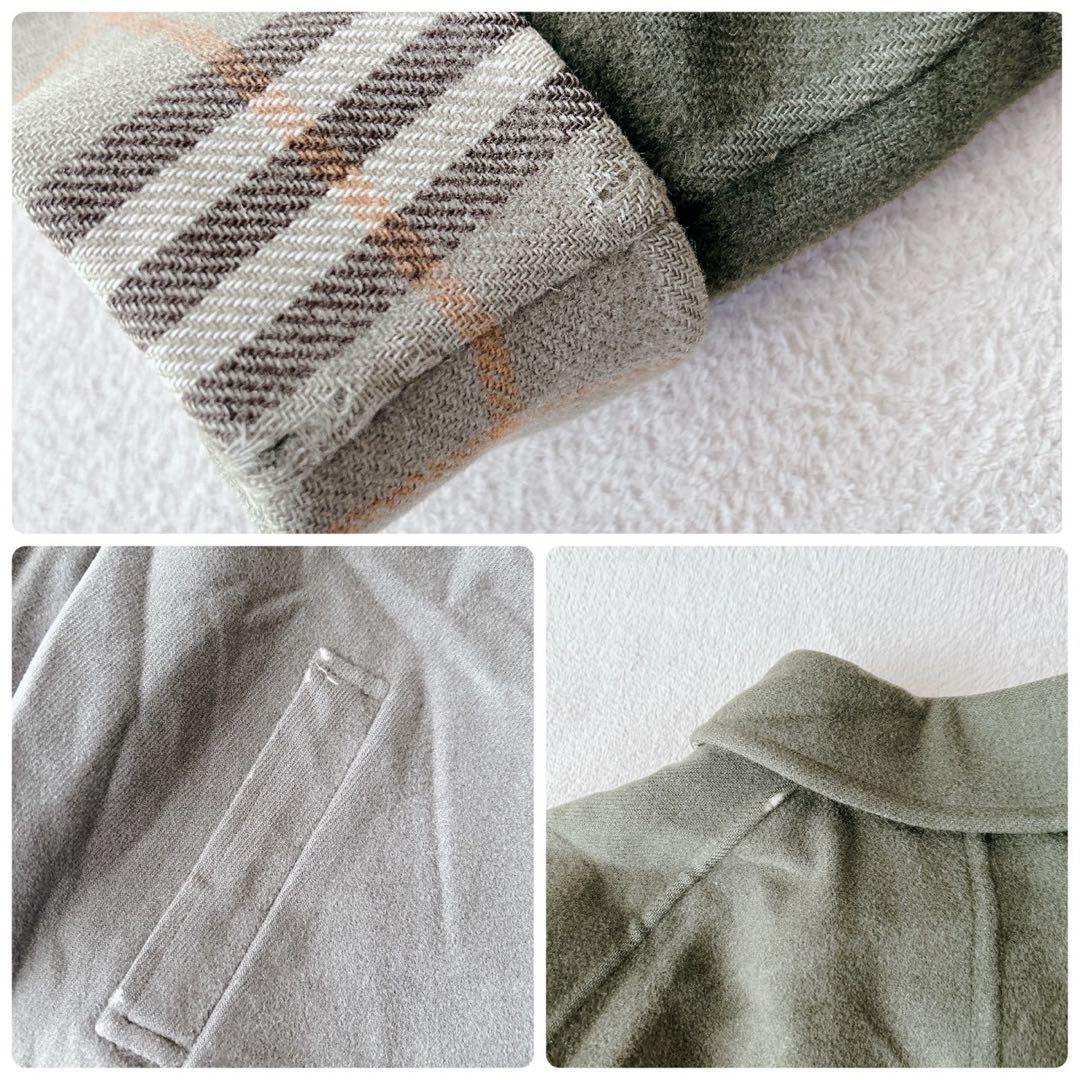 稀少✨Burberrys ピーコート カシミア混 ダブルフェイス カーキ S相当