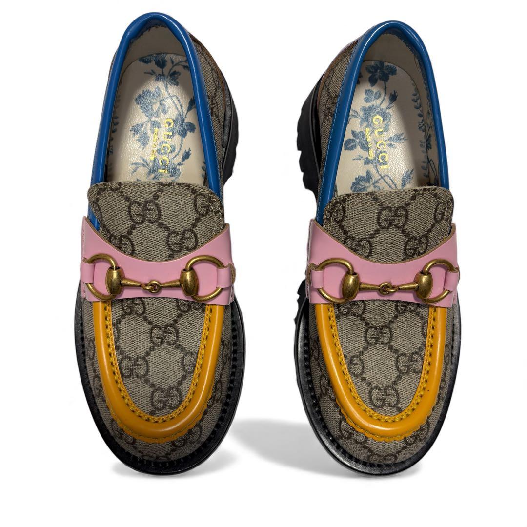 新品未使用 21.5cm GUCCI グッチ ローファー GG柄 マルチカラー