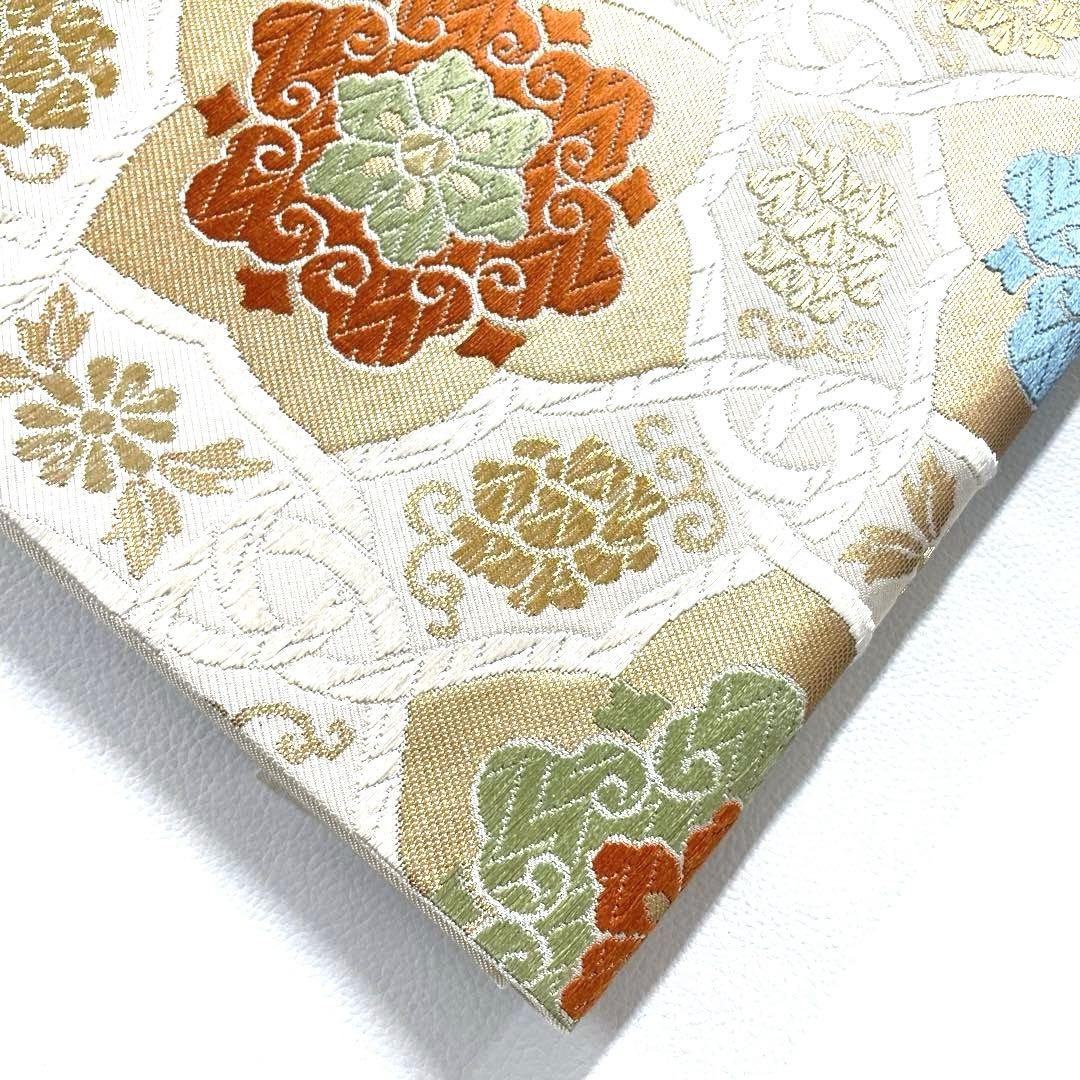 帯6517 ○高級 正絹 六通 袋帯 花文 華文 - メルカリ