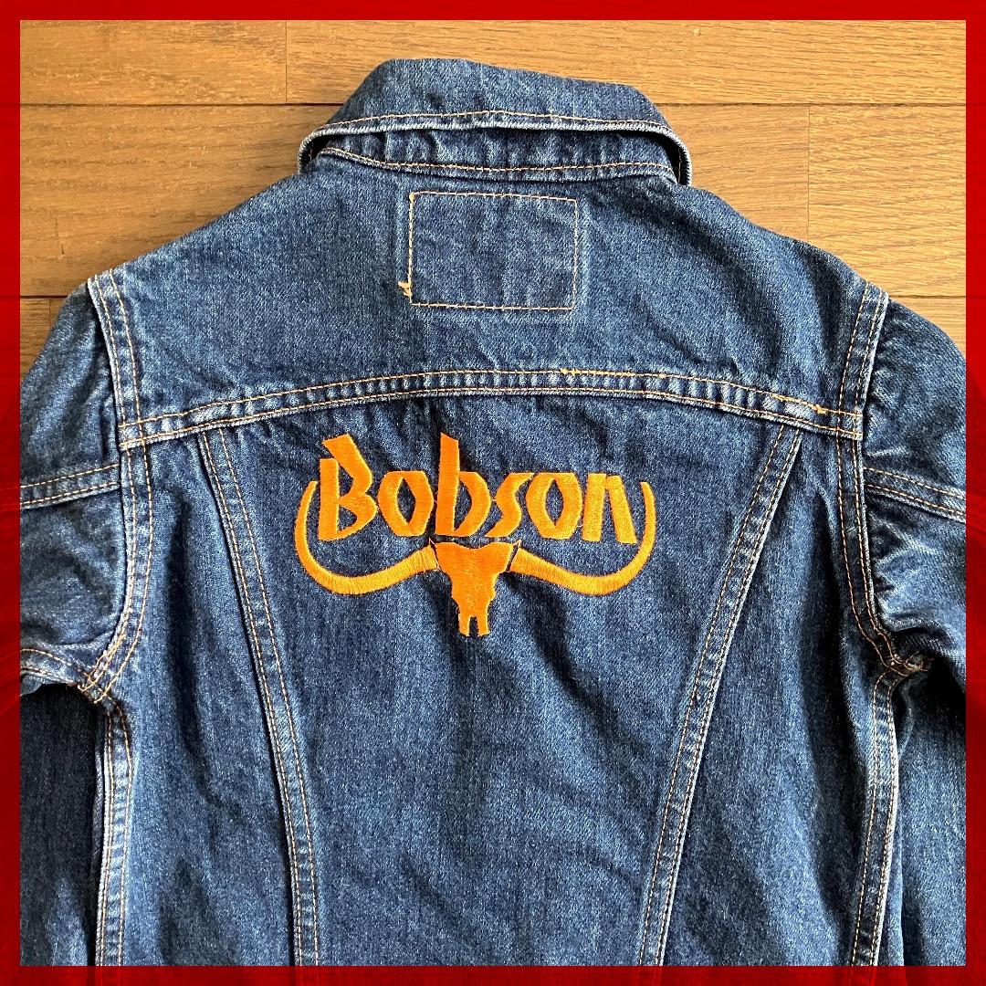 超レア】BOBSON ボブソン キッズ デニムジャケット Gジャン 刺繍入り