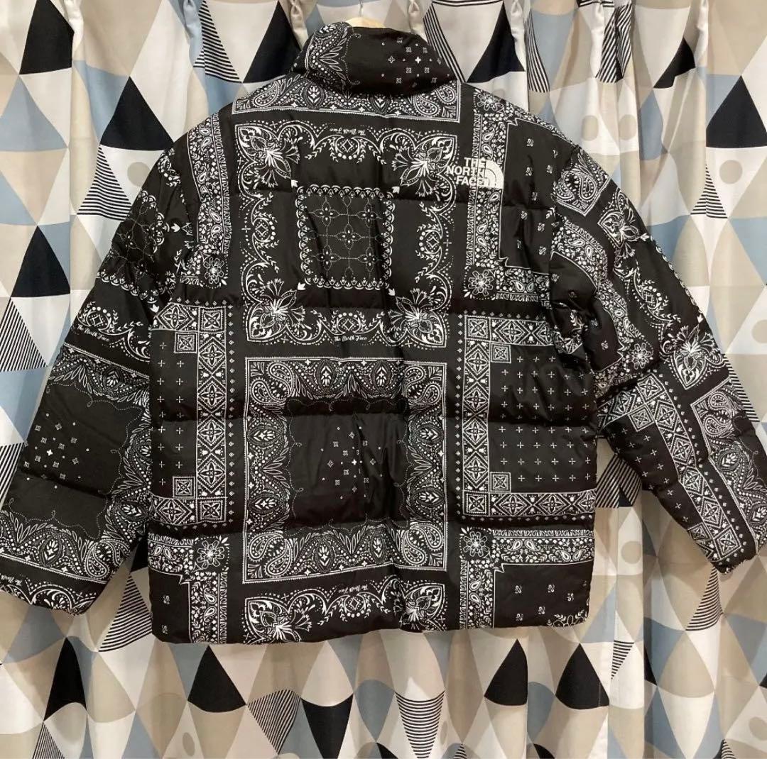 ノースフェイス ヌプシダウンジャケット ペイズリーブラック バンダナ