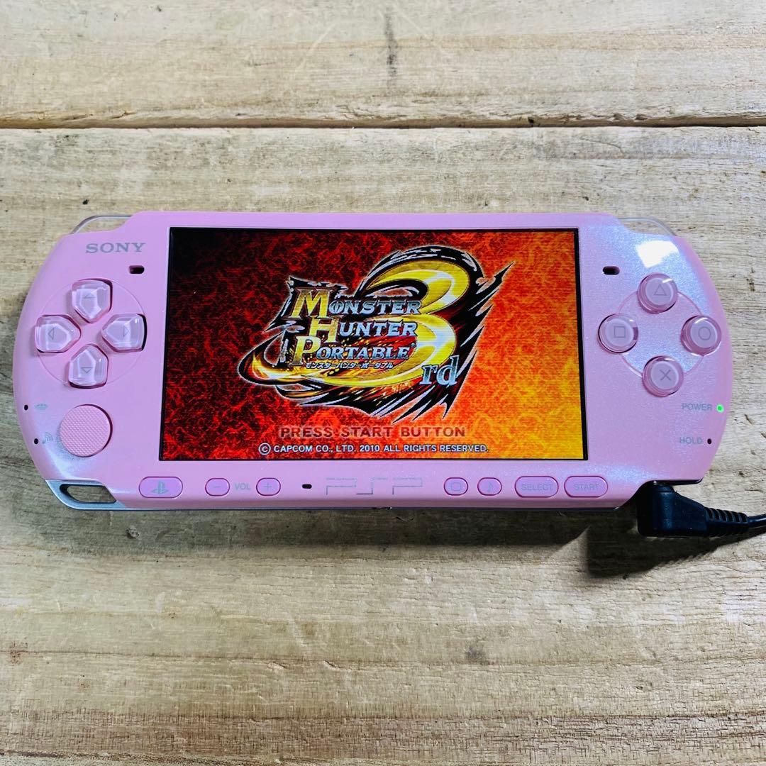 動作 ボタン ソフト読み込みOK PSP 3000 本体 ピンク 美品 - メルカリ