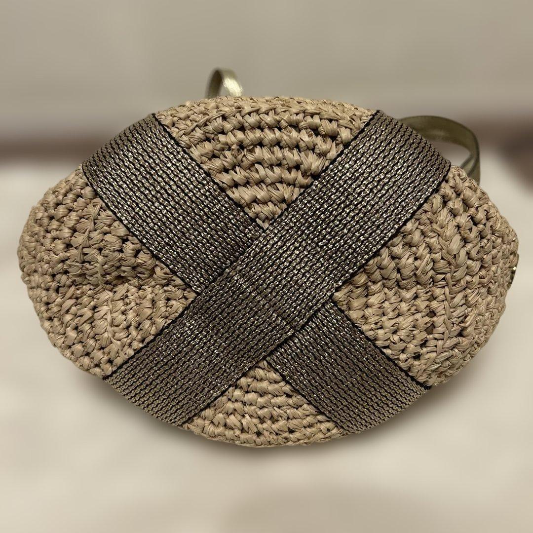 ヴィオラドーロ かごショルダーバッグ 2wayミニ ゴールド ラフィア