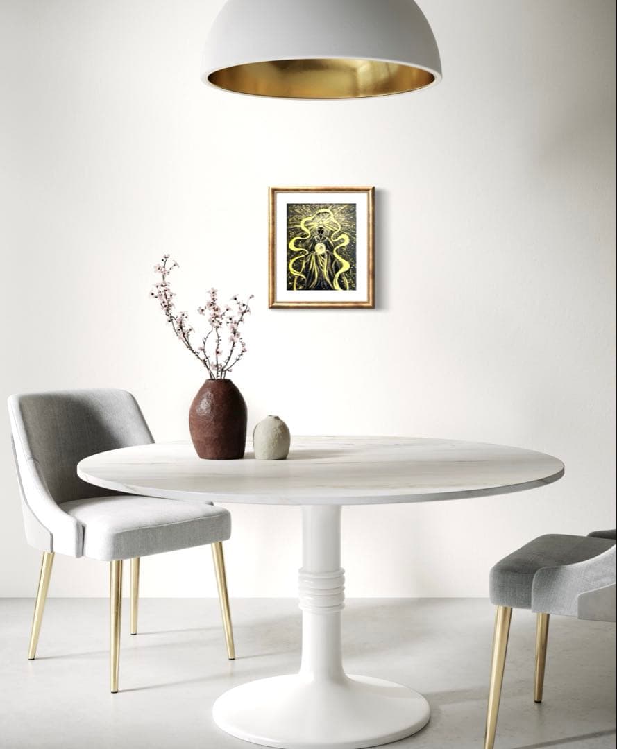 開運絵画 龍神様 眼 天照大神 24金金箔