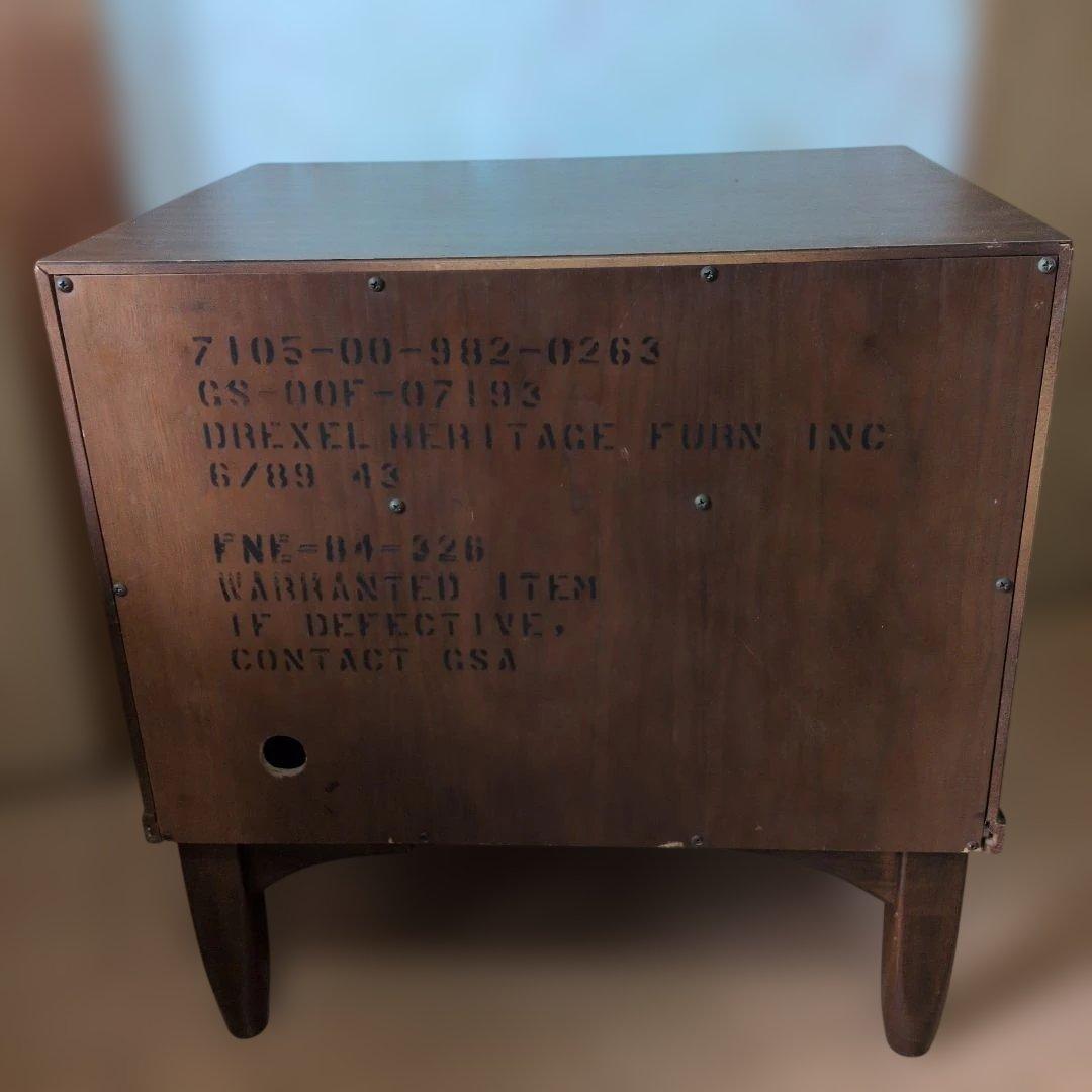 USA米軍放出家具ドレクセル サイドテーブル 引き出し付き - サイド