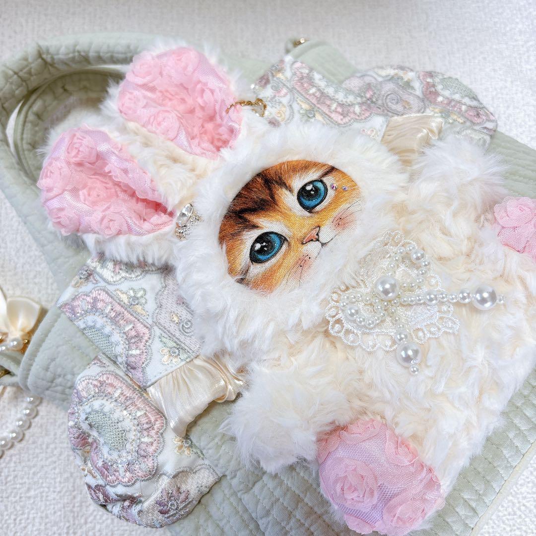 コヤンイサムチョン ハンドメイド サイドポケットトートバッグ ミント