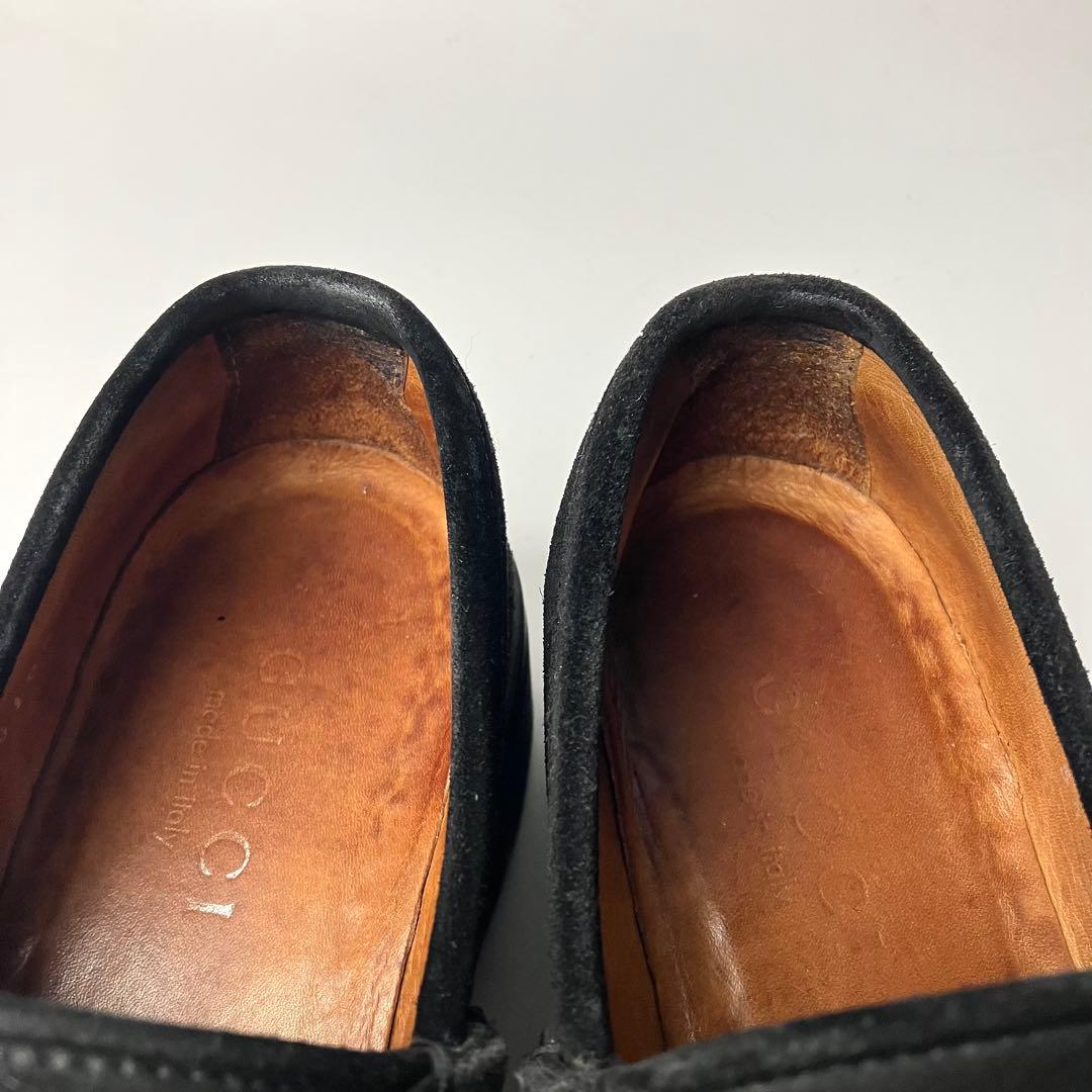 美品】GUCCI ラグソール スクエアトゥ ホースビットローファー 22.5黒