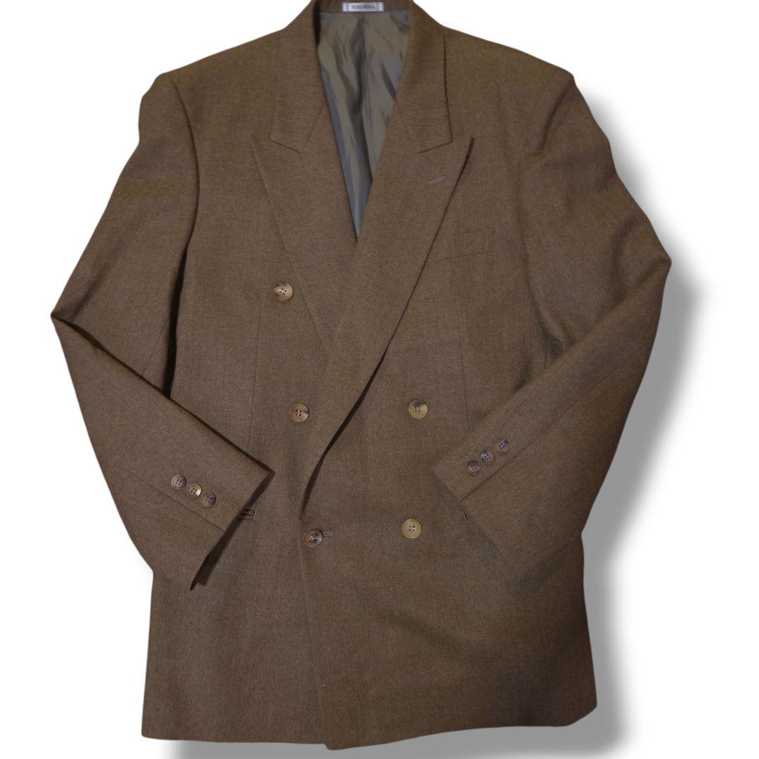 Vintage ヴィンテージ イタリア製 ダブルスーツ セットアップ L 茶
