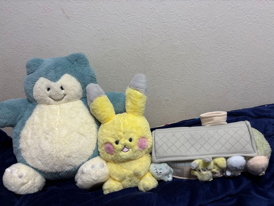 ポケモン レポートかいてね ピカチュウ カビゴン ぬいぐるみ ティッシュカバー dショッピング |ポケットモンスター ポケモン ポケットティッシュ