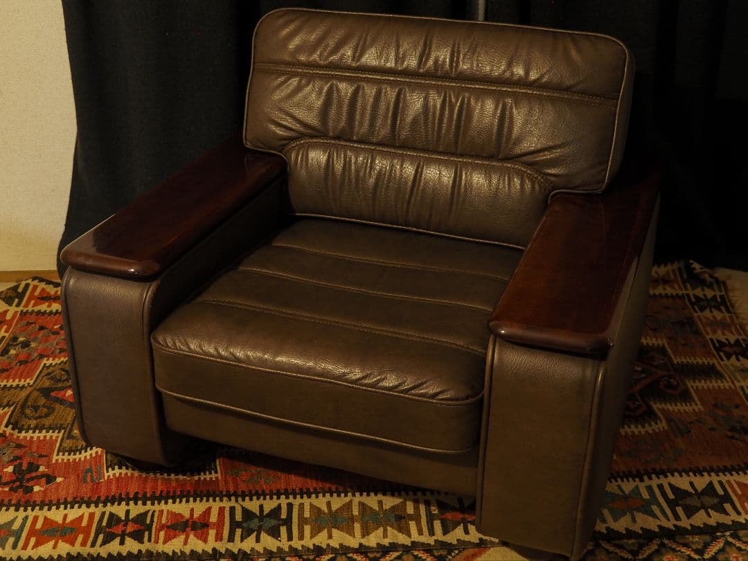 【値引中】\"karimoku\"レザー1PソファA