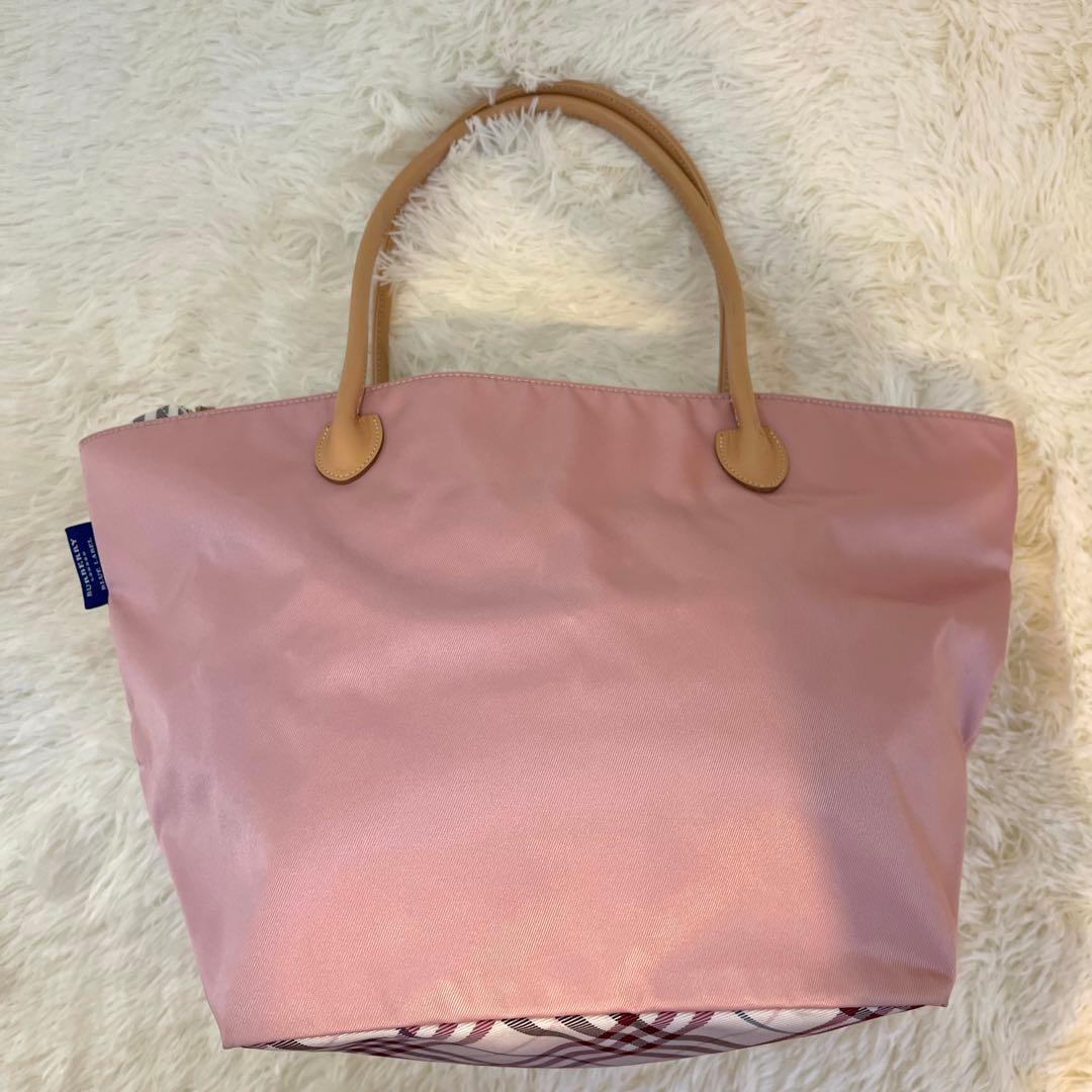値下げ！【Burberry】バーバリー ブルーレーベル トートバッグ ピンク