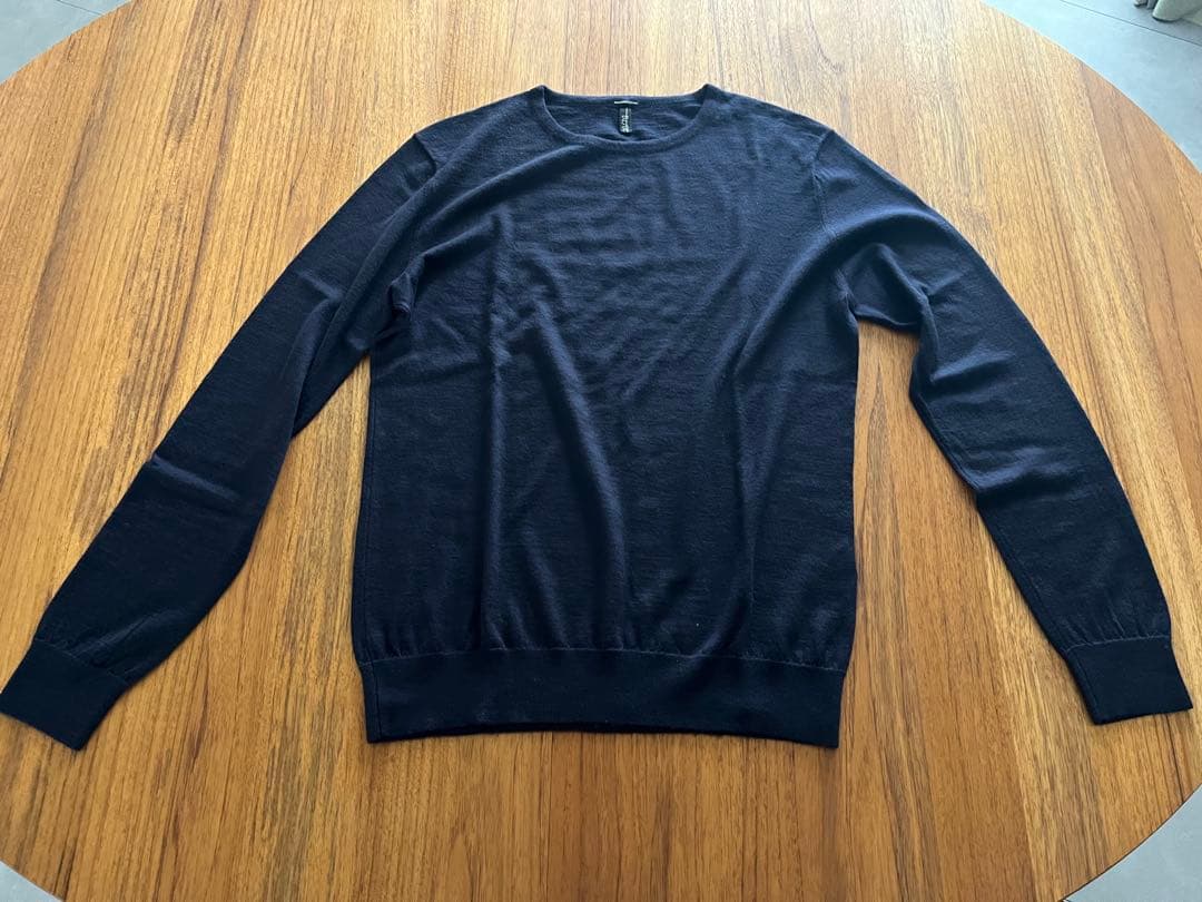 30/70 トレンタセッタンタ クルーネックニット ネイビー 48シルク