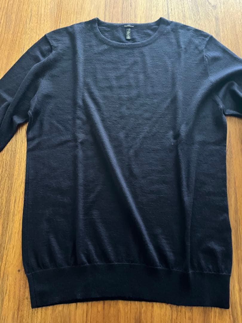 30/70 トレンタセッタンタ クルーネックニット ネイビー 48シルク