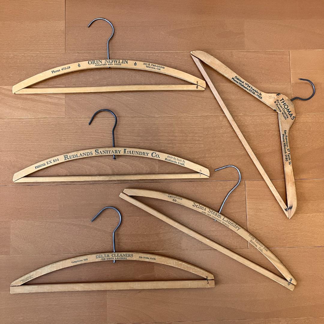 USA広告入ハンガー5本☆vintage／アメリカ／California - アンティーク