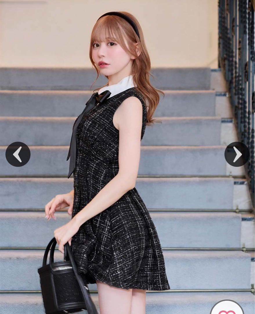 リボンツイードミニワンピース♡XS♡新品・未着用タグ付き♡ミシェル