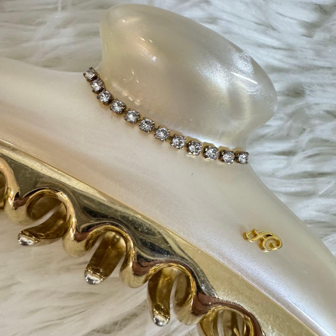 acca ヘアクリップラインストーン ニューコナーラパールホワイトL