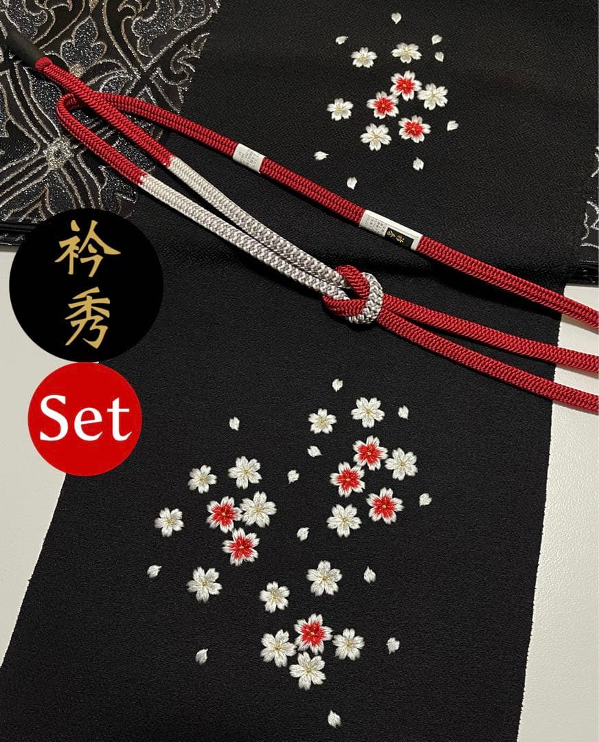 B 木屋太 風景模様 黒×紫×グレー 正絹 六通 袋帯 O38