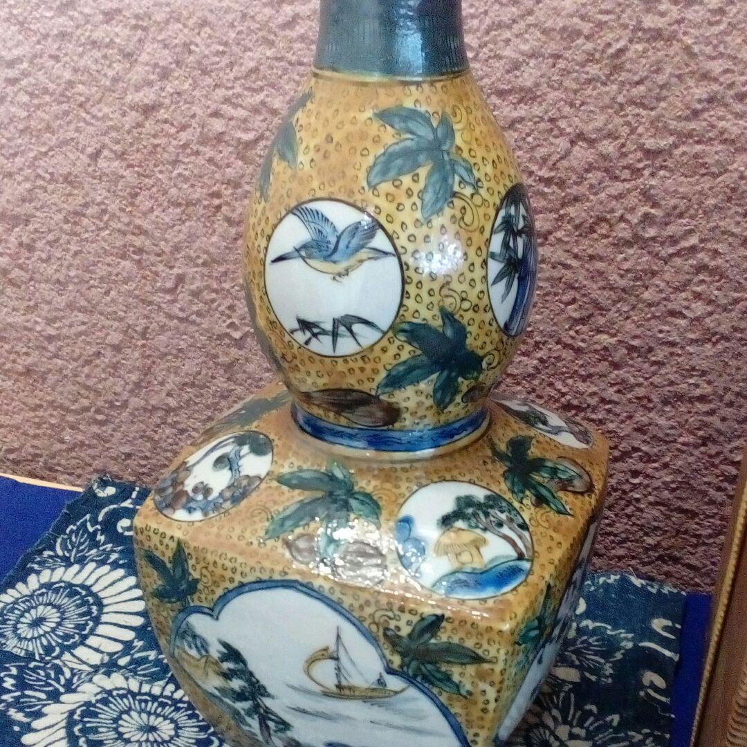 加賀藩再興古九谷焼江戸後期〜明治時代阿波淡路國30センチサイズ