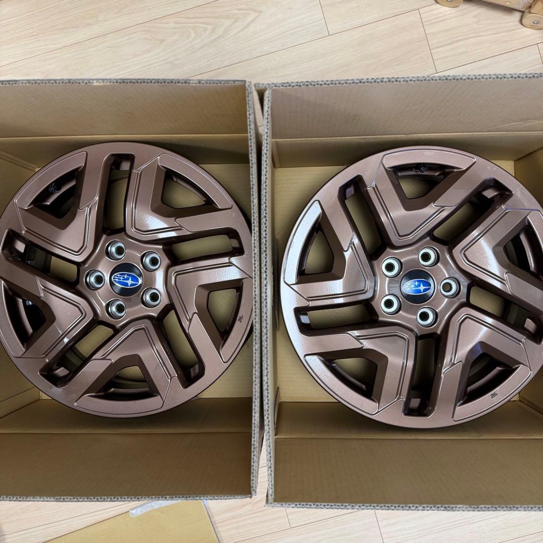 フォレスターSL型 新車外し】ブロンズ18インチ純正ホイール2個セット