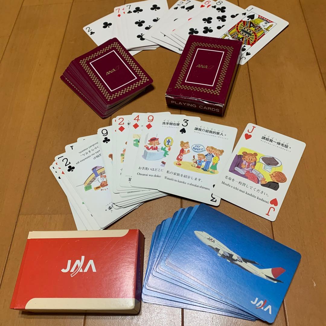 JAL ANAトランプセットJAL トランプ イラスト中国語訳付9×6 各54枚