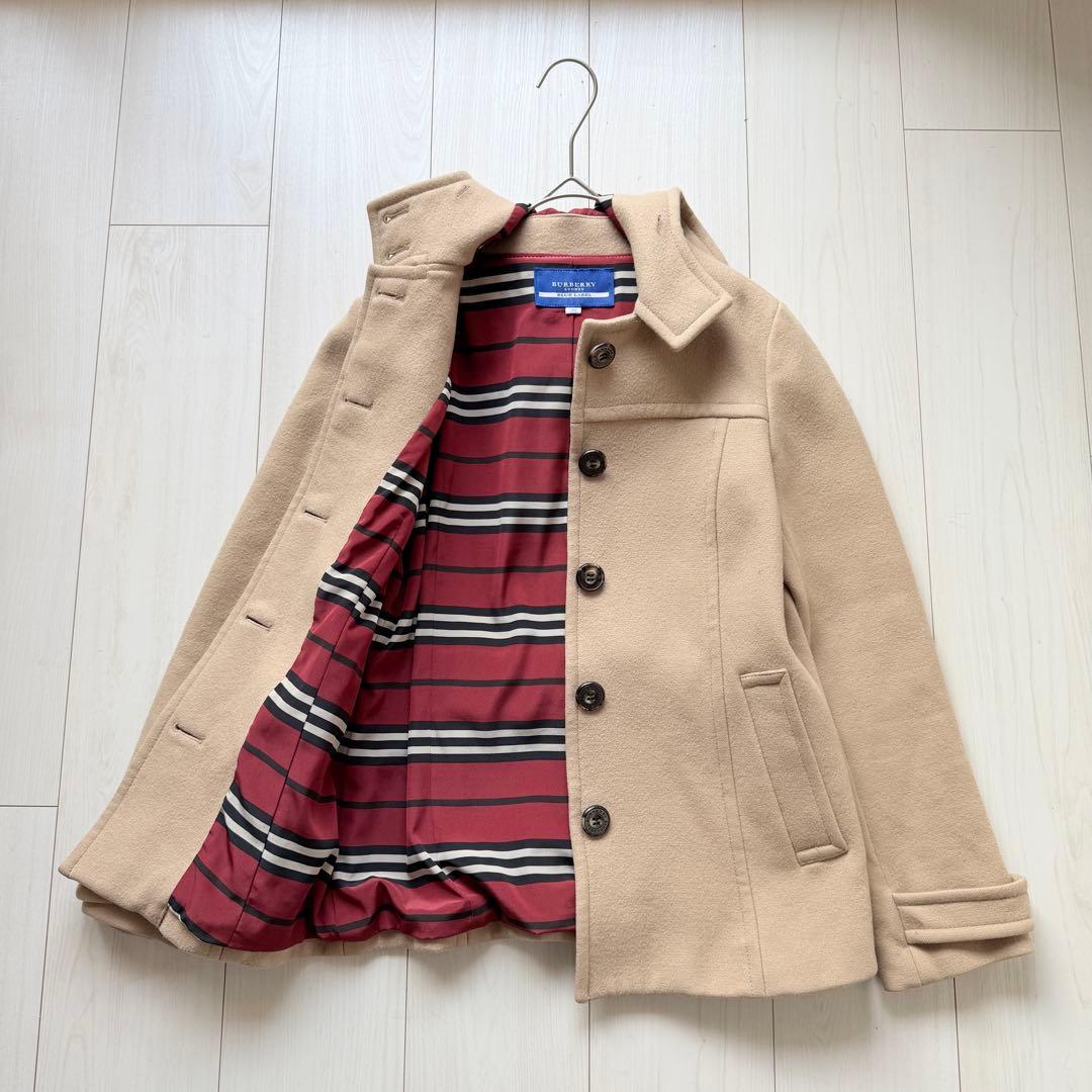 希少✨バーバリーブルーレーベル ウール フーデットコート ショート