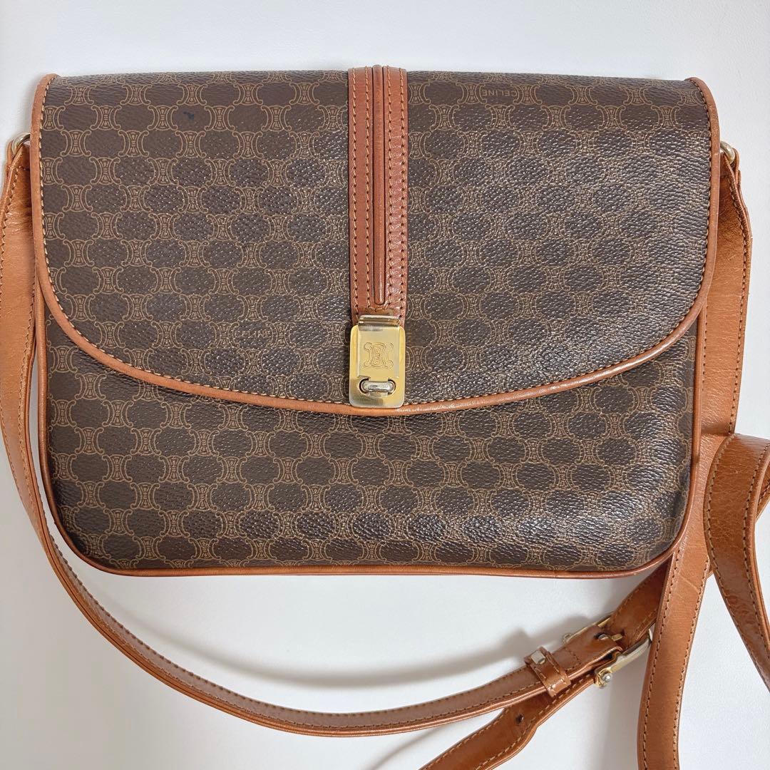 CELINE セリーヌ　マカダムショルダーバッグ 美品 CELINE（セリーヌ） マカダム ショルダーバッグ カバン レディース 鞄