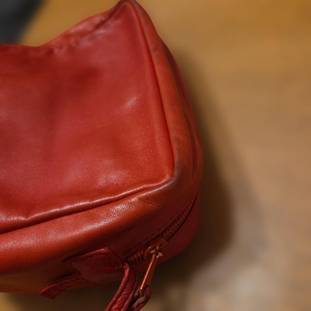 n*8様 オールドLOEWE 斜め掛け ナッパレザー レッド レザー ショルダ