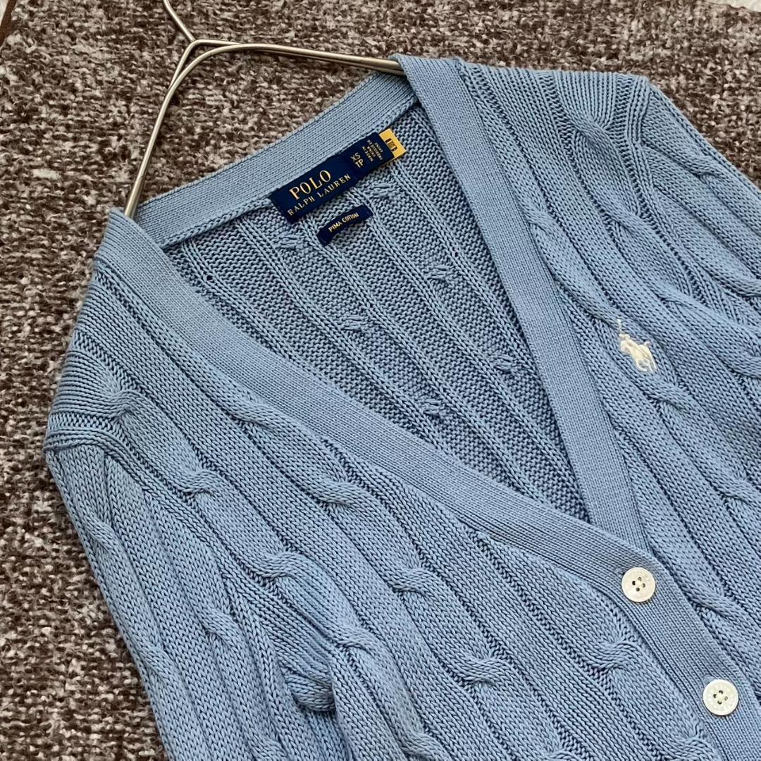 極美品✨ポロラルフローレン カーディガン ポニー刺繍 ケーブルニット