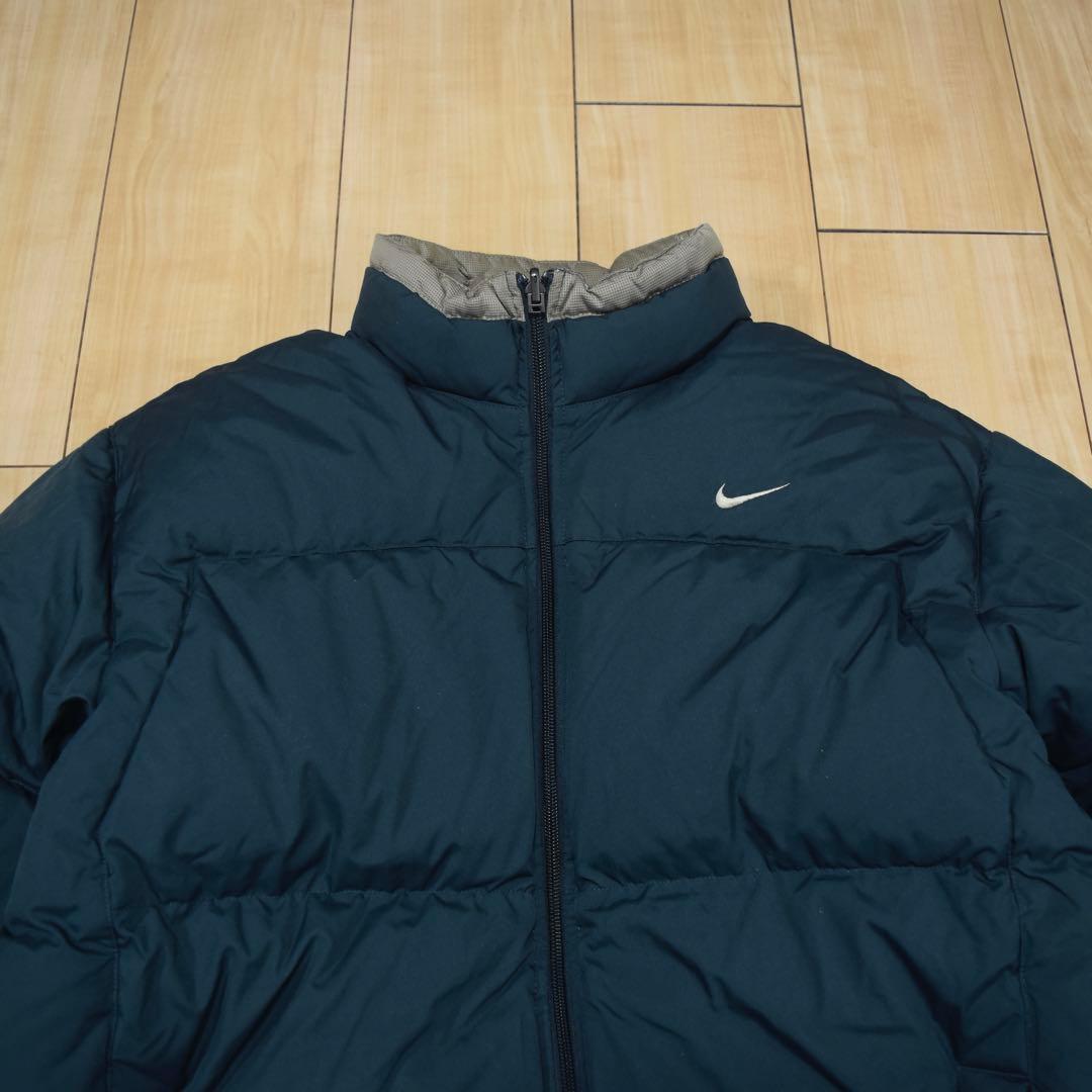 00s NIKE リバーシブル 肉厚ダウンジャケット グラフチェック ベージュ