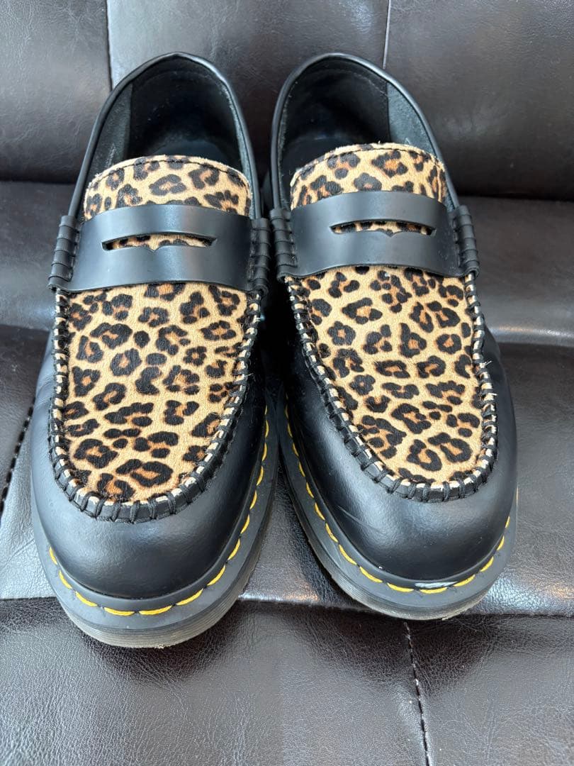 ドクターマーチンレオパード柄ローファーus11ヴィヴィアン