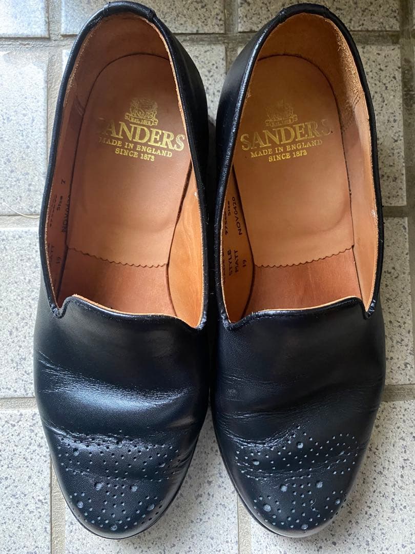 靴 Sanders MEDALION SLIPPER 楽天市場】SANDERS (サンダース)『Medalion Slipper Shoe』(Black