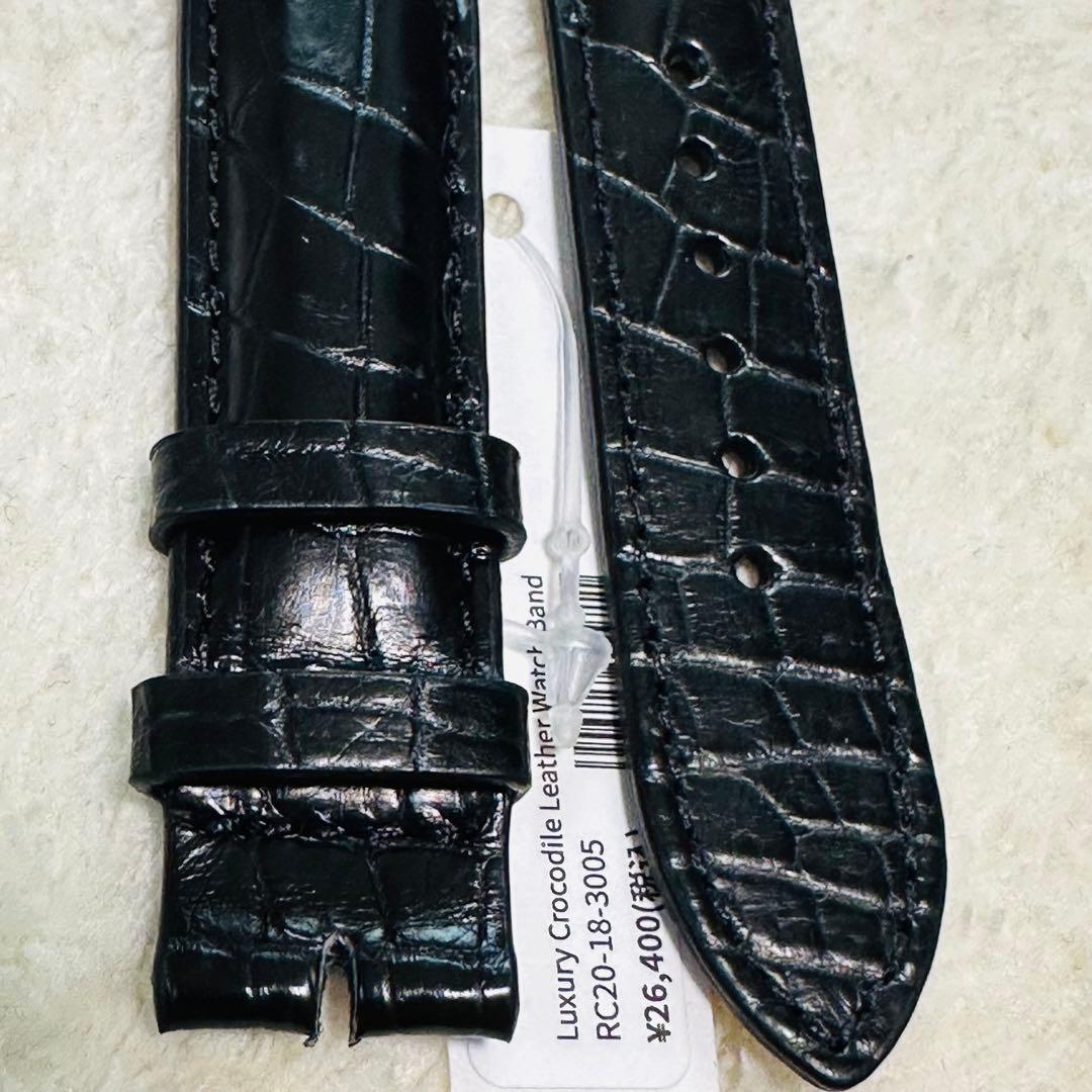 3005#20mm-18mmブラック☆本物クロコダイルベルト☆スイス製 - メルカリ