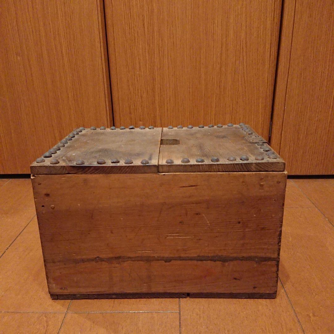 稀少 明治期 欅 銭函 木製 鉄鋲 金庫 古民具 古道具 時代物