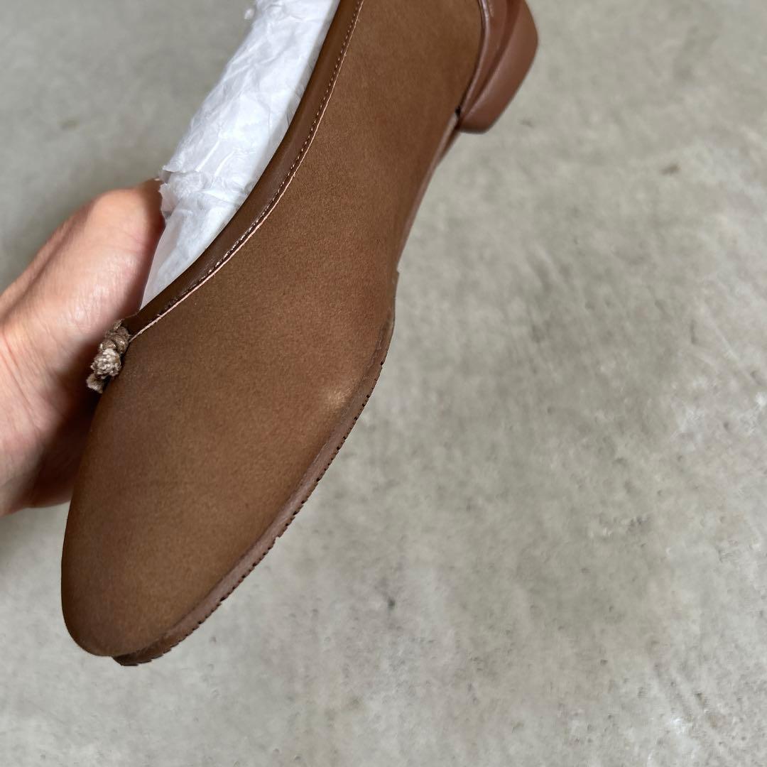 SHISEI/シーセイ 23.5cm スエード ボア フラットパンプス