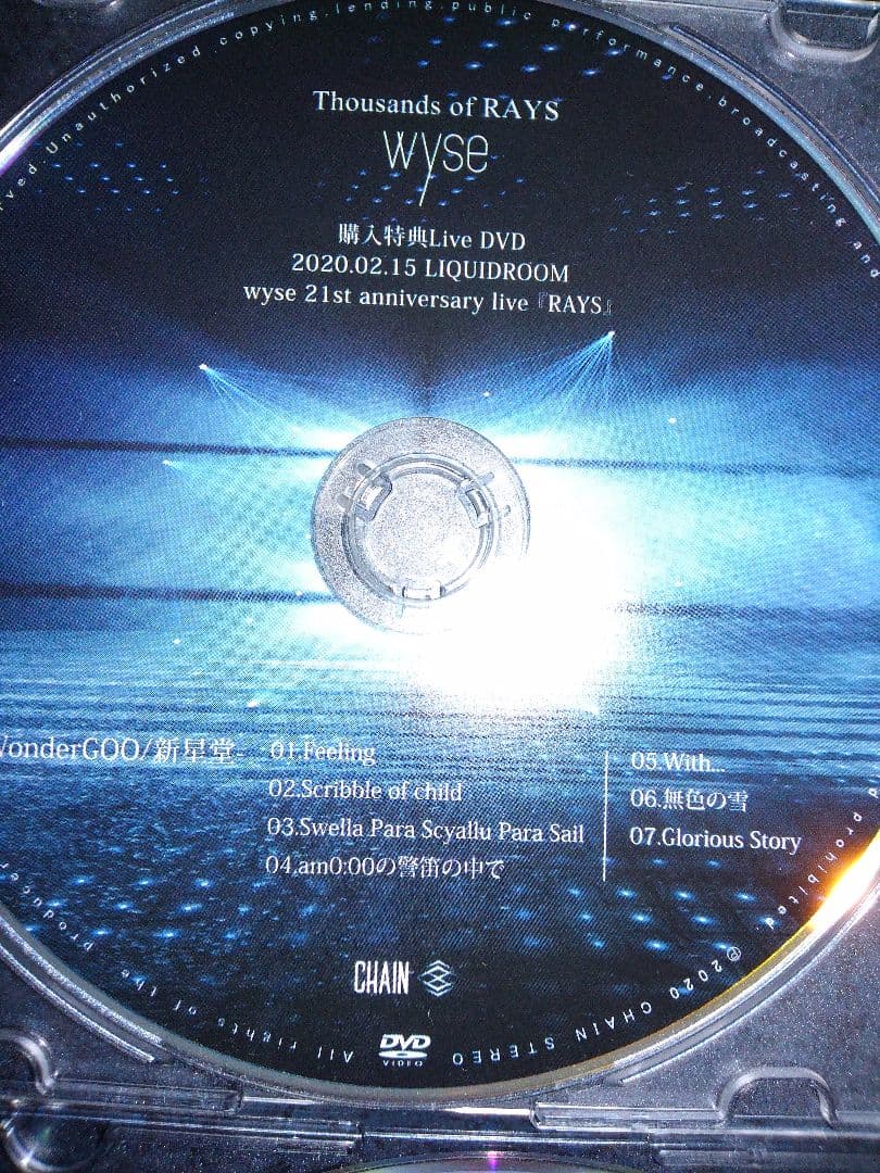 早期特典LIVE DVD・3枚　Thousands of RAYS　wyse