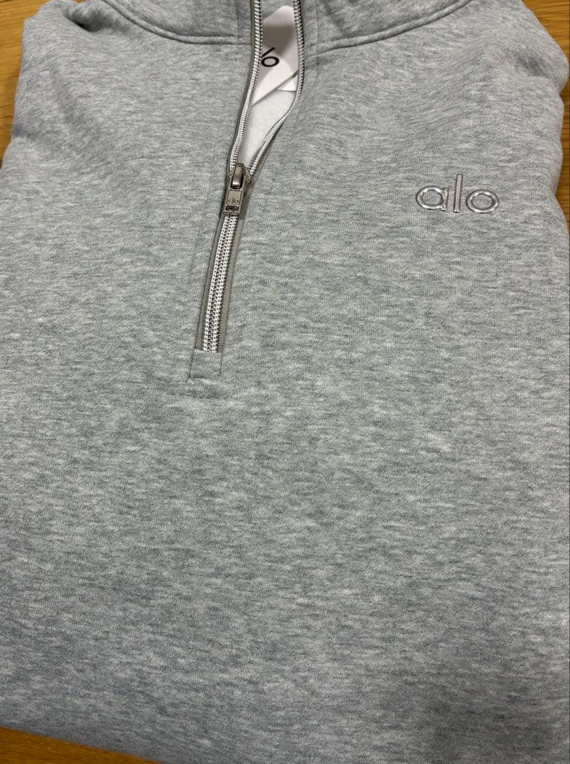 ALO YOGA ジップアップ トレーナー スウェット 裏起毛 グレー