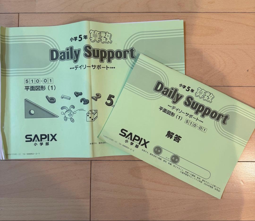5年算数 サピックス デイリーサポート 2024年度版 - メルカリ