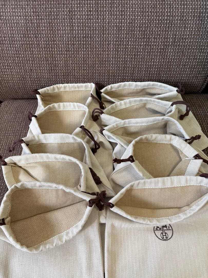 正規品美品 HERMES エルメス 巾着袋 保存袋（21x21cm）3枚セット