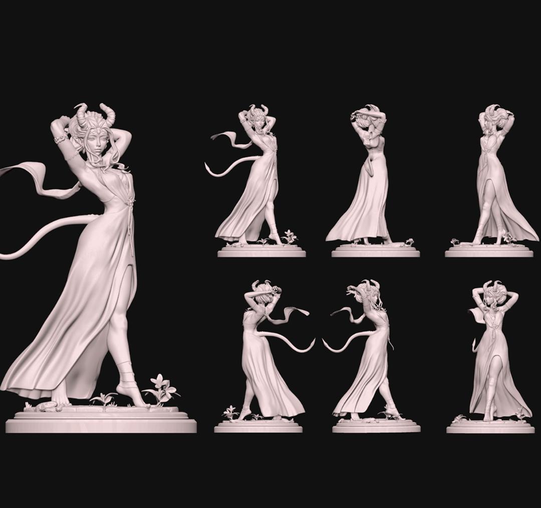 1/6　未塗装 未組立　フィギュア　ガレージキット　Tiefling Lady