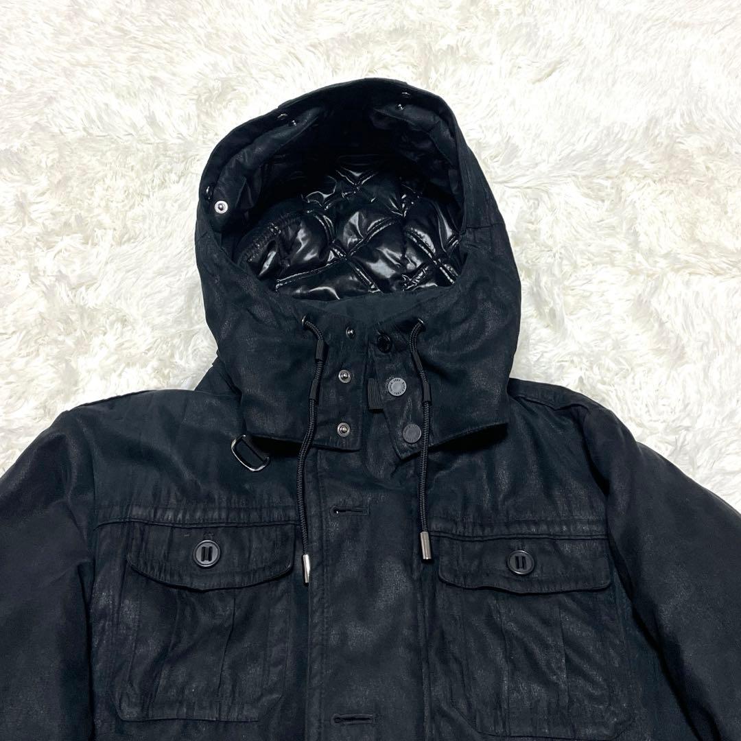 OLD UNIQLO ダウンジャケットY2K お兄系 ファー ベルト ブラック