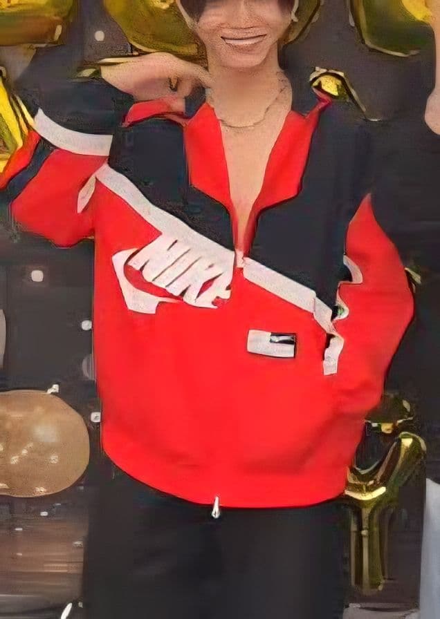 NIKE 山田涼介 RED セット アップ 上下 ビッグ スウッシュ ウーブン